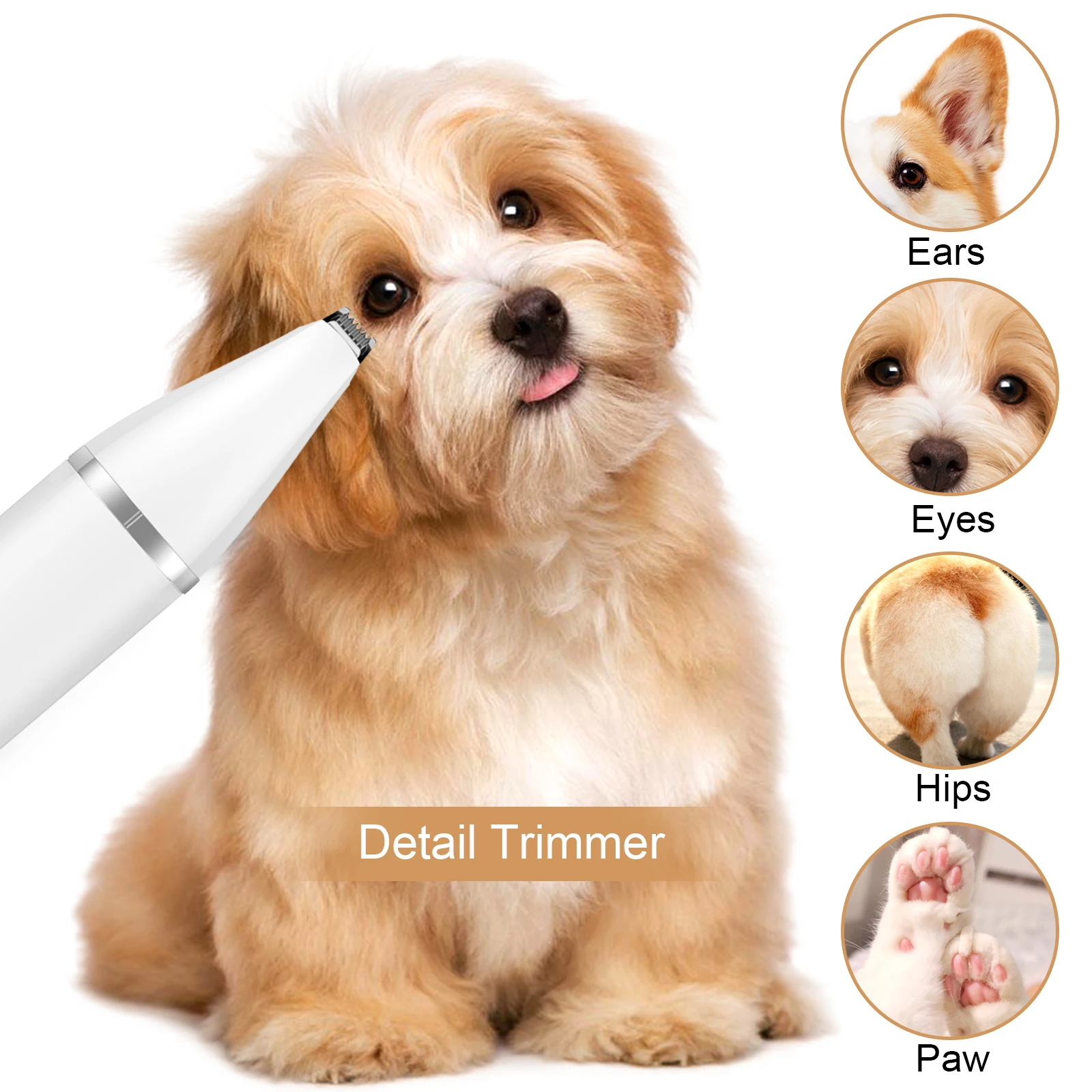 

4 1 Rechargeable Automatic Pet Grooming Kit for Small Dogs Cats Low Noise Dog Hair Trimmer Waterproof Washable Plastic Scissors