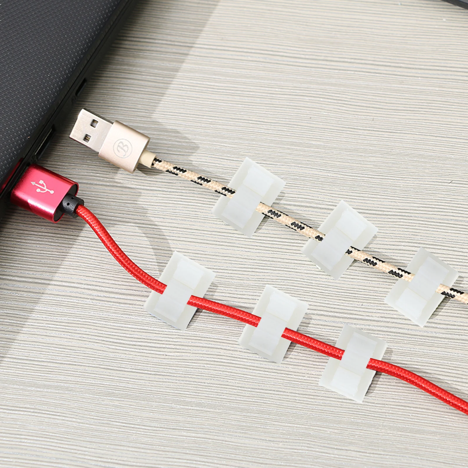 

100pcs Wire Fixer Organizers Cord Keeper Clips Cable Manager Self Adhesive Hooks Home Office Clutter Free Durable Nylon Easy