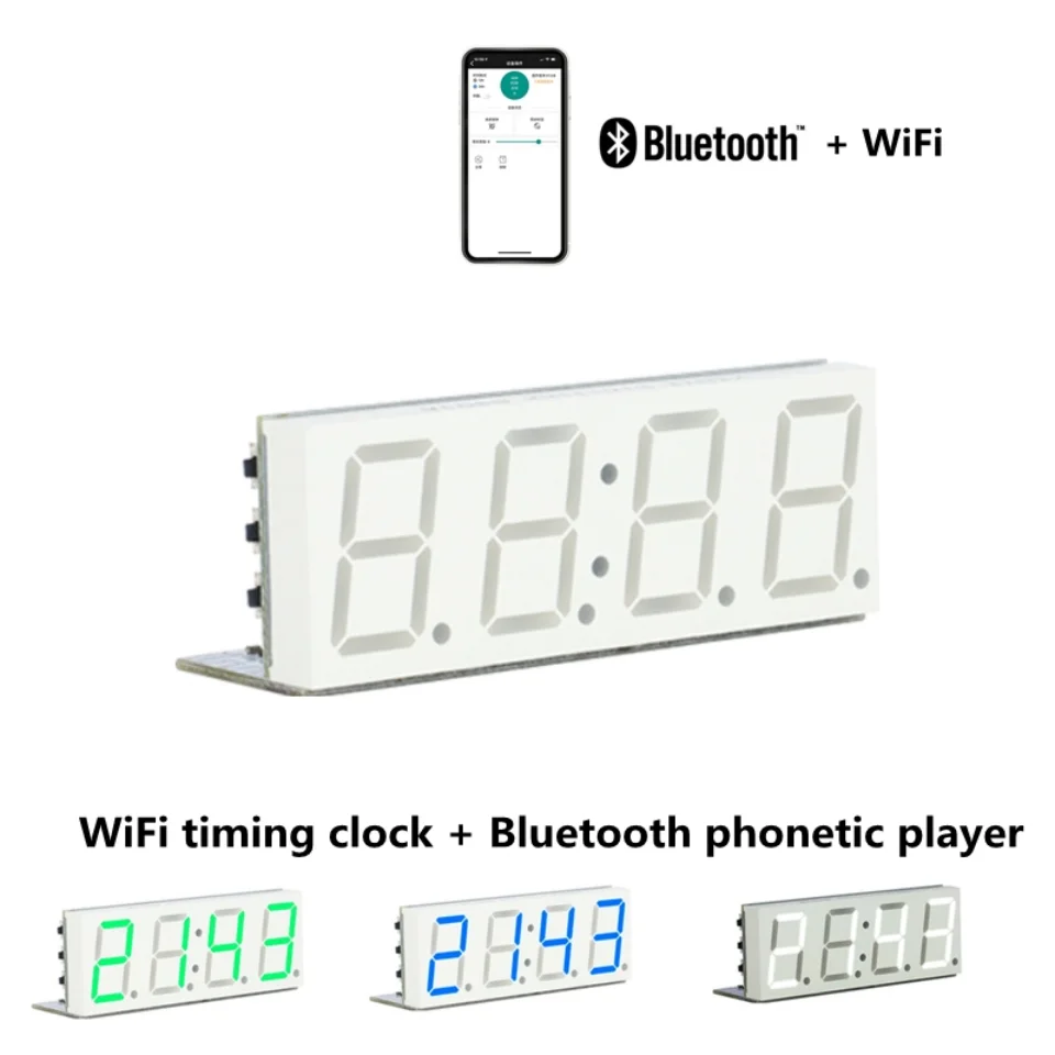 WiFi timing clock module   Bluetooth audio player automatic clock DIY digital electronic clock wireless network timing