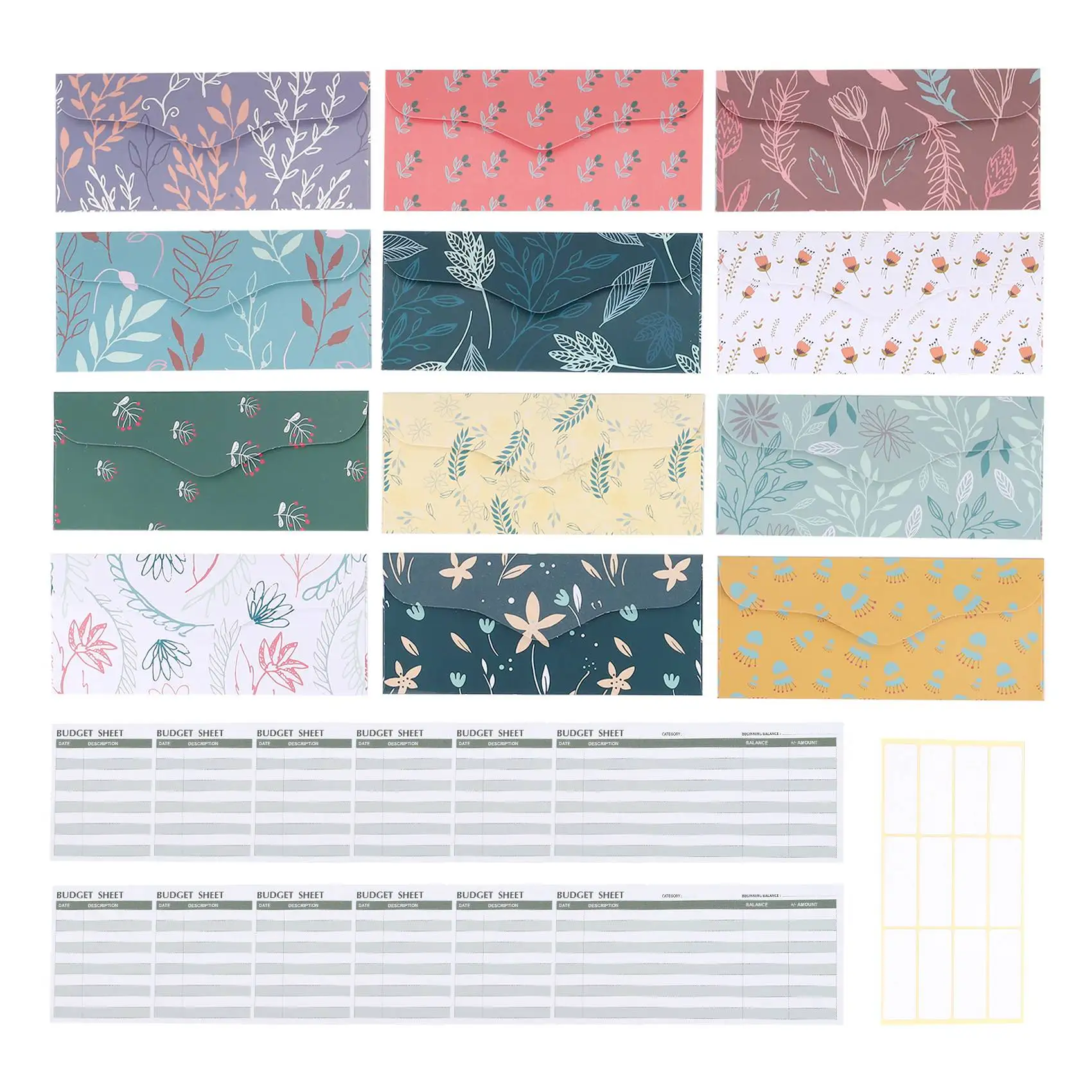 Gfc-12 Pack Бюджетные конверты Ламинированная система денежных конвертов для экономии денег с бюджетными листами для записи финансов