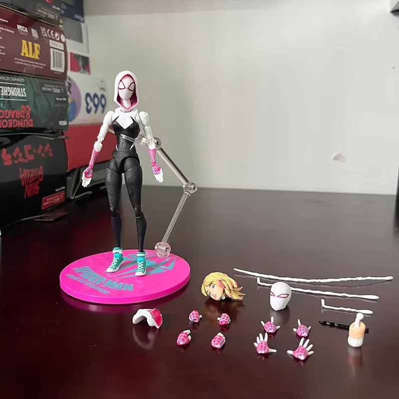 لعبة مجسمة قابلة للجمع من سلسلة Spider-Gwen من سلسلة Shf Gwen Stacy في الآية العنكبوتية المزخرفة المصنوعة يدويًا وقابلة للتخصيص