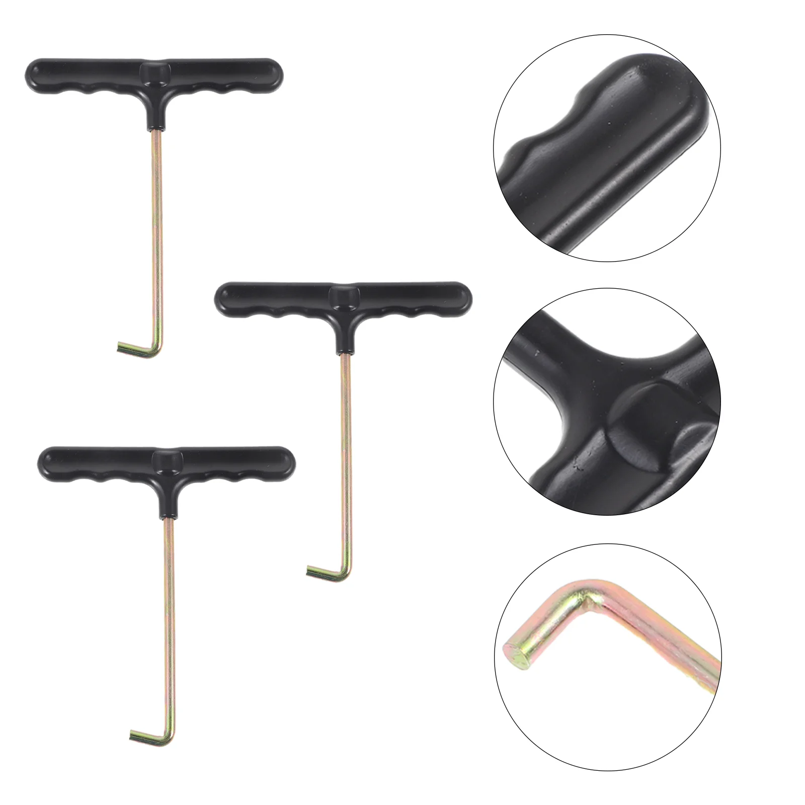 3 Pcs Skate Shoe Hook T-shaped Tightening Hooks Lace Pulling Tool Hockey Shoelace Tools Supplies Iron Plastic Tightener