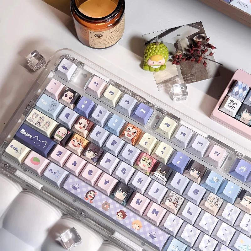 애니메이션 테마 키캡 세트 PBT 승화 체리 프로파일 맞춤형 오리지널 수제 키캡 기계식 키보드 선물 액세서리
