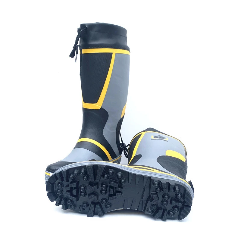 Waterproof Fishing Hunting Rain Boots Steel Spikes Sole Rubber Rain Shoes Men Women Hiking Working Upstream Shoes