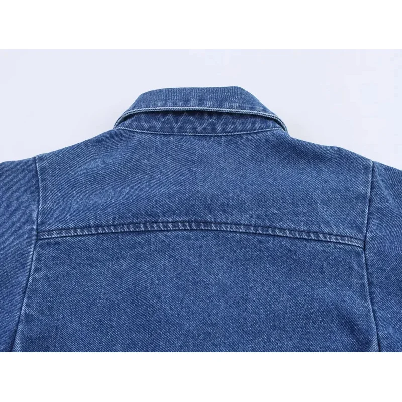 Vintage Denim Shirt for Women Long Sleeve Elegant Commuter Top High Street Summer Kimono Style Women's Fashion 2025 Trend