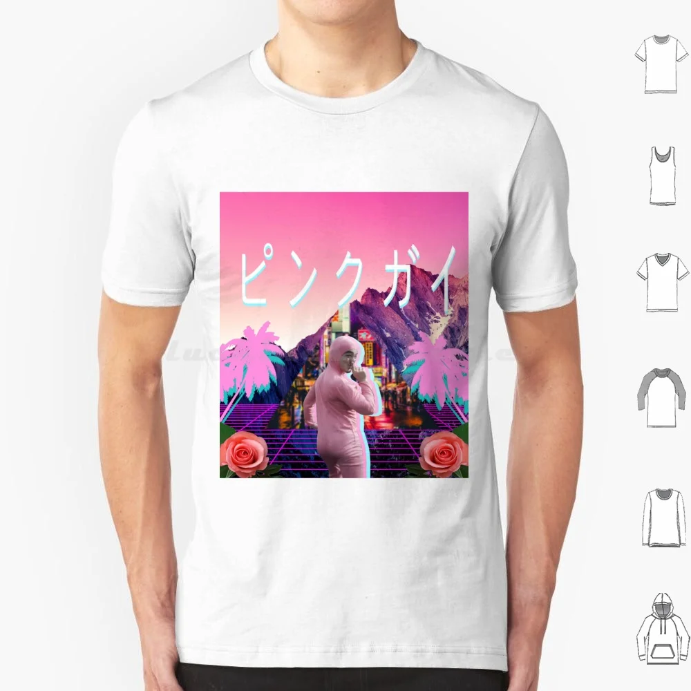 

Футболка Pink Guy Vaporwave, большой размер, 100% хлопок, розовый Guy Filthy Frank Vaporwave Wave, ретро, горы, мем, мемы, розовый сезон