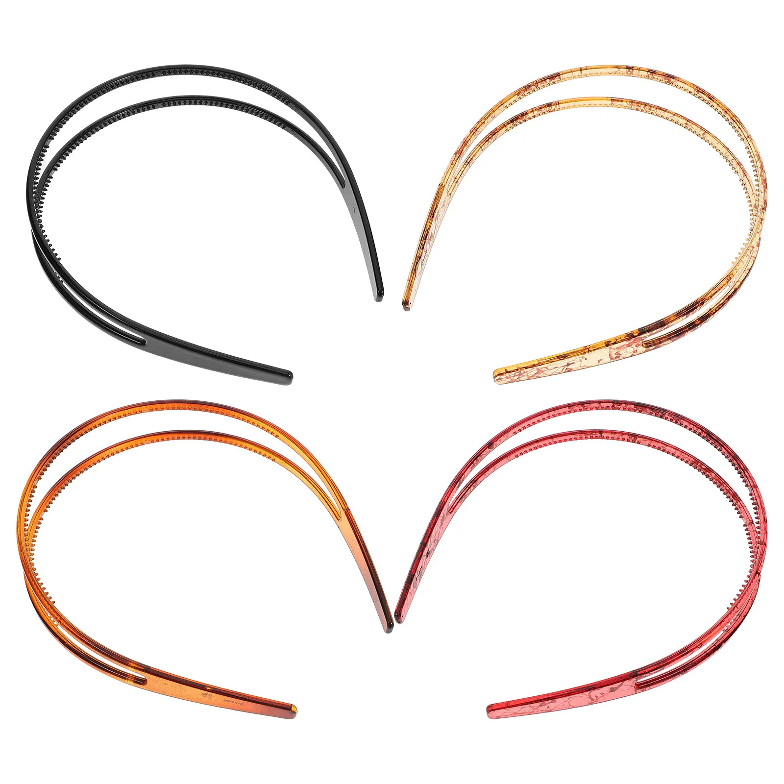 

4Pcs Women Hairbands Non-Slip Headband with Teeth for Washing Face Daily Wear Curly Hair Styling Comfortable Fashion Hair