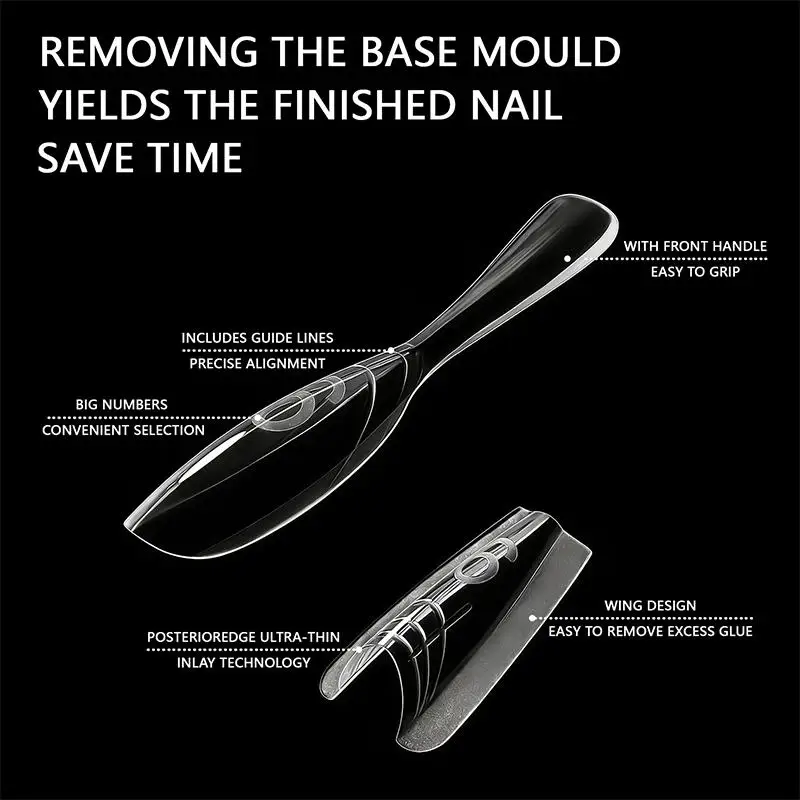 

Sandwich Dual Nail Forms Trapezoidal Oval Nail Extension Forms 240pcs/Box Top & Bottom Form For Quick Diy Nail Extensions Salon