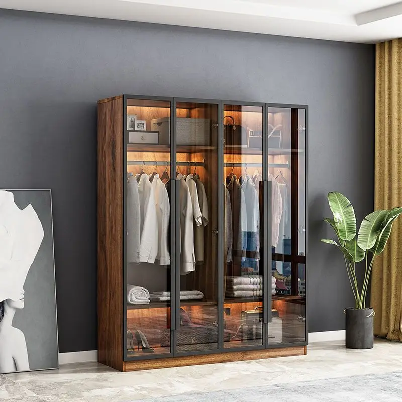 

Korean Style Wardrobe Display Storage Black Closet Women Wardrobe Shelf Organizer Ropero Para Gurdar Ropahome Furniture