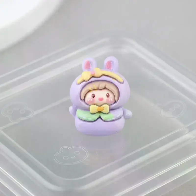 8Pcs Mini Cute Cartoon Cat Rabbit And Bear Series Flat Back Resin Cabochons DIY Jewelry Craft Decoration Accessories view 5