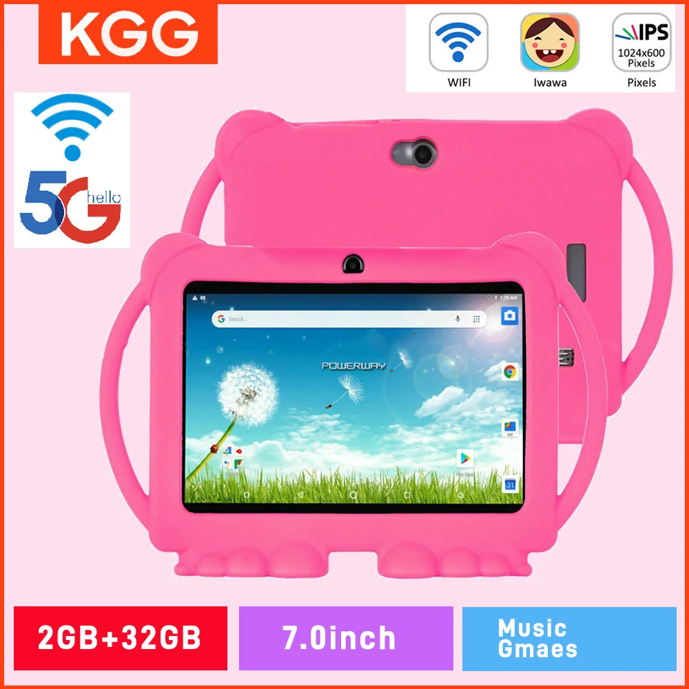 2 + 32GB enfants tablette dessin animé enfants-étui 5G WiFi Google apprentissage éducation apprentissage jouet tablette Android 12 enfants PC cadeau
