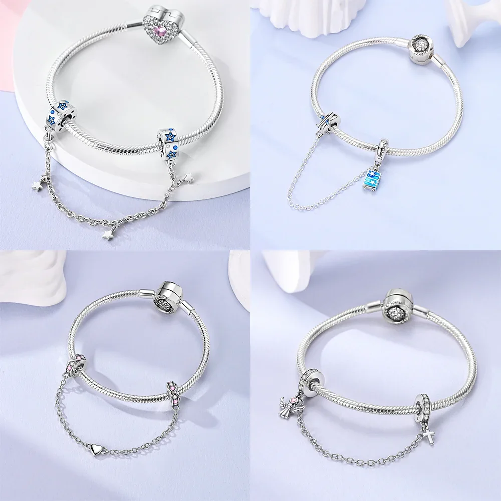 Snowflake Christmas Tree Airplane Original Charms Silver Plated Beads Fit Bracelets Bag Keychain Charms Diy Women Gift Accessory view 4