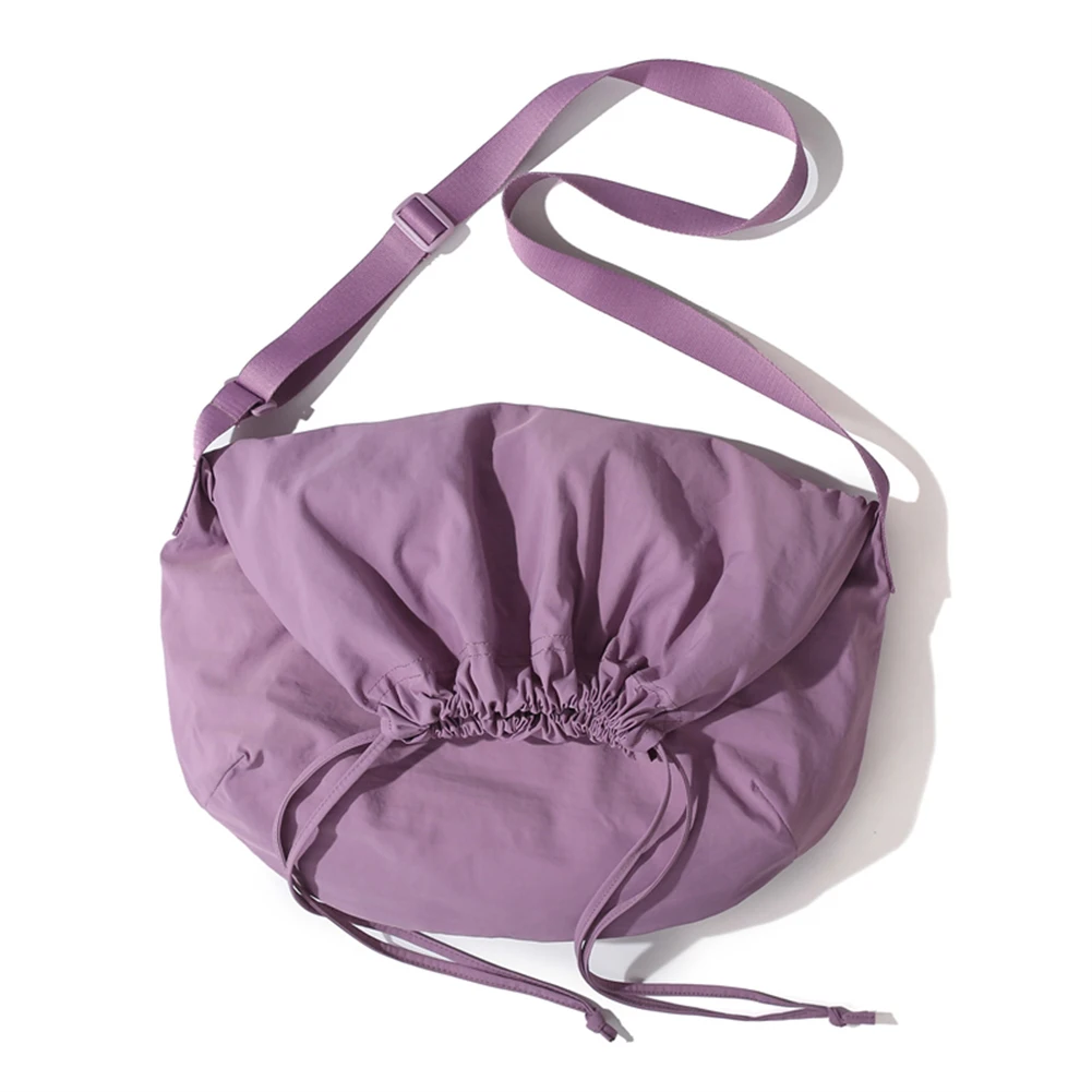 Bolso de hombro con cordón para mujer, bandolera Simple de gran capacidad, bolso de compras ligero de Color sólido, bolso de viaje femenino