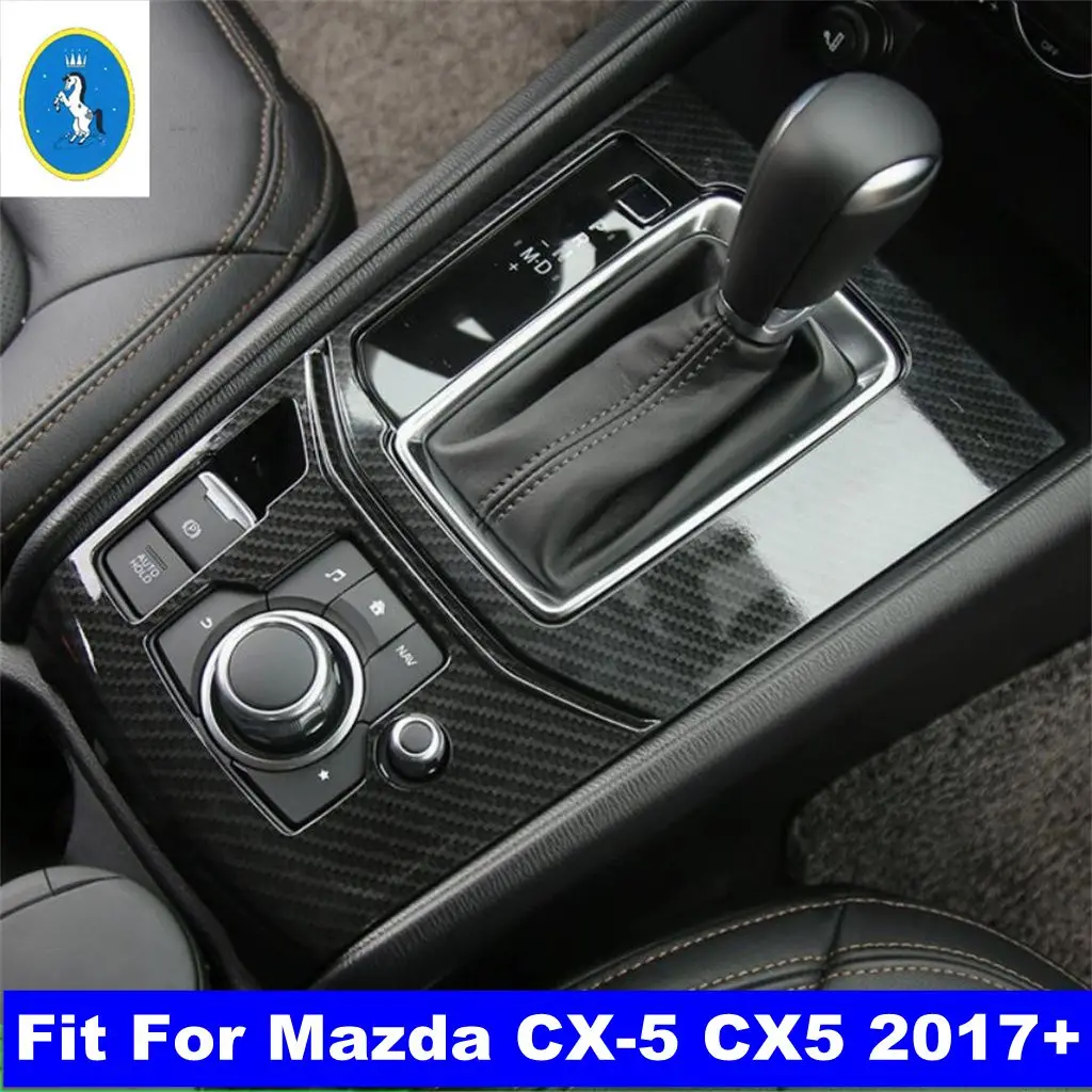 

Carbon Fiber Look Car Center Control Gear Shift Box Panel Decoration ABS Accessories Cover Trim For Mazda CX-5 CX5 2017 - 2023