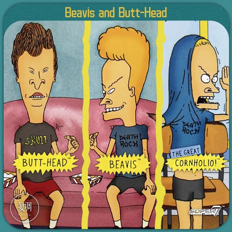 Super7 Beavis and Butt-head Retro Hanging Card 3.75 Inch Action Figure ButtHead Beavis Anime Cartoon Toy Collectible Doll Gift