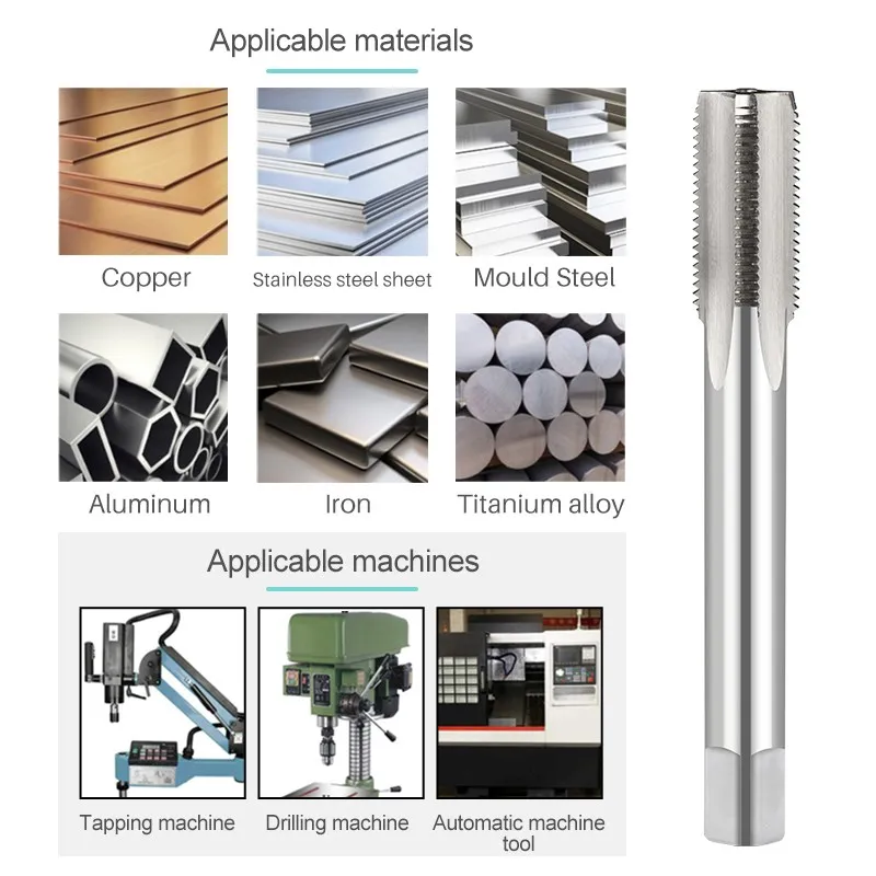 Screw Tap M2-M16 Machine Plug Tap HSS Right Hand ST Thread Tap Straight Slot Metric Tapping Tools