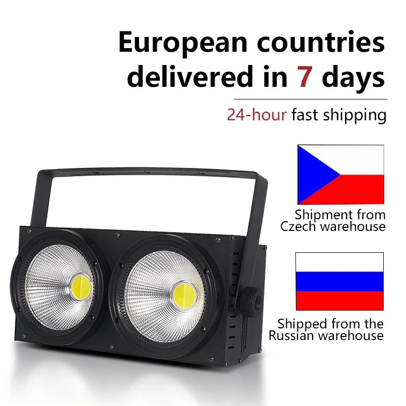 200W Warm Cool White 2IN1 Blinder Projector 2 Eyes 2x100W COB LED Light Audience For DJ Disco Wedding Party Lighting