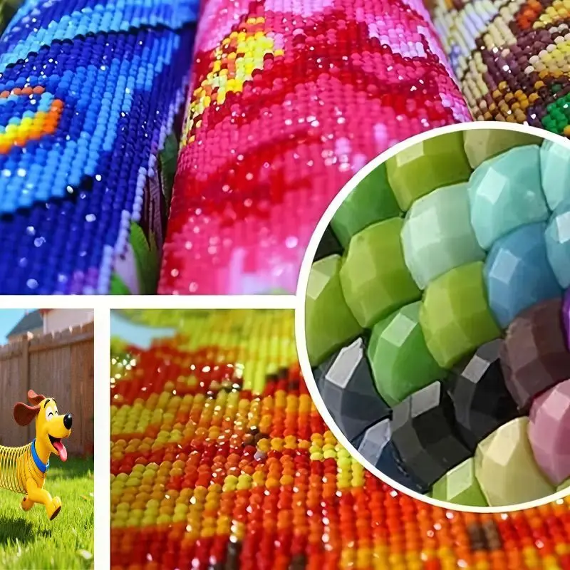 1 قطعة مضحك الكرتون الربيع الكلب الماس طقم الطلاء ، 5D DIY الحفر الكامل الحيوان الفن حجر الراين جوهرة مجموعة أدوات الرسم ، حجم كبير 40x50CM