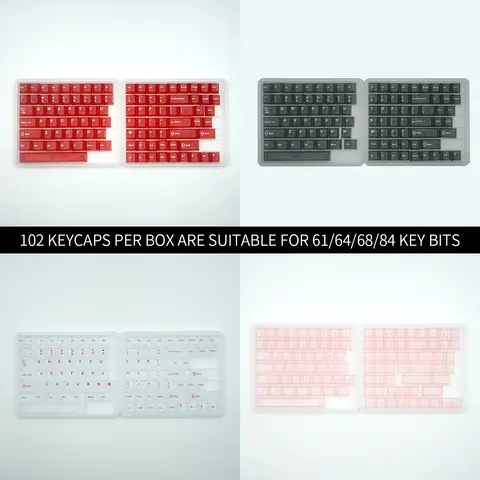 SIKAKEYB 4-färgade 102 tangenter PBT-tangentknappar matt transparent Väggtjocklek 1,8 mm OEM-profil 61/64/68/84 tangenter för MX Cherry mekaniska 10 best sales klistermärke med tangentbord - №4