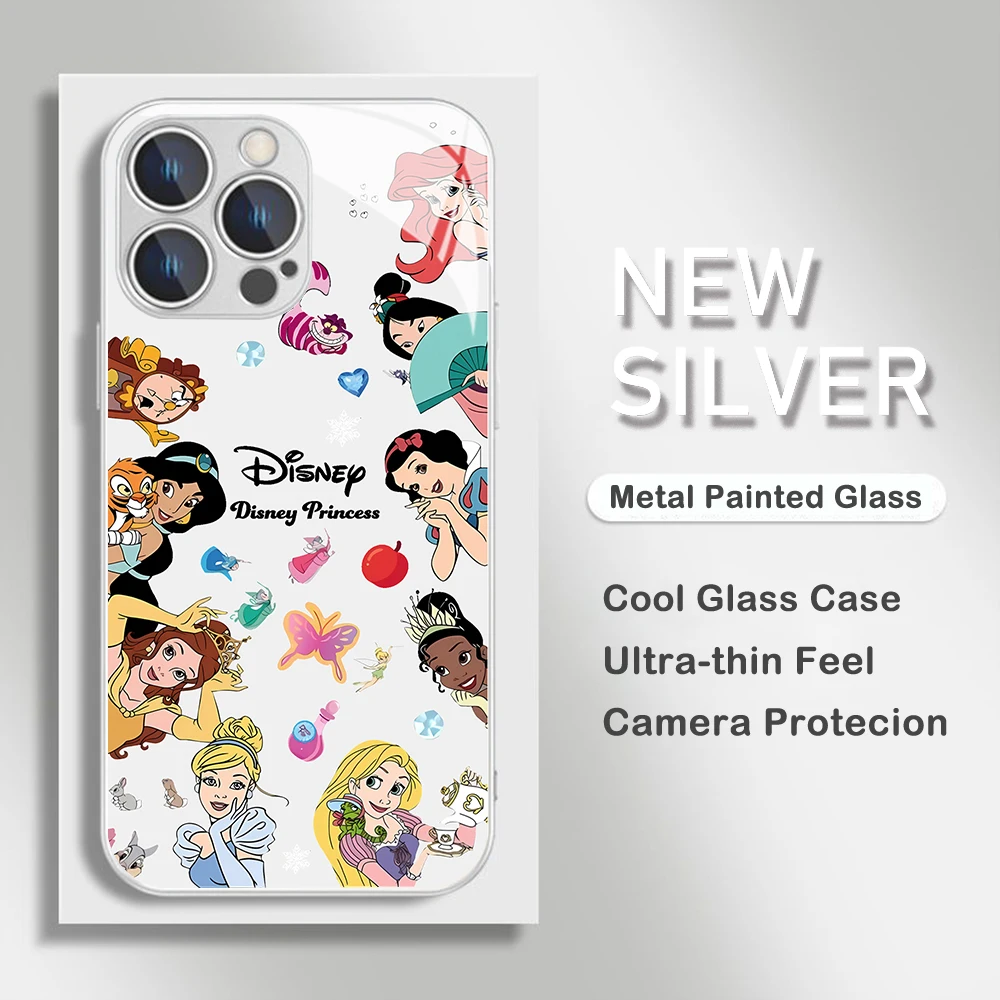 Disneys P-Princesses Case for Samsung S24 S23 S22 S21 S20 S10 S9 Note20 Note10 FE Plus Ultra 4G 5G Tempered Glass Back Cover