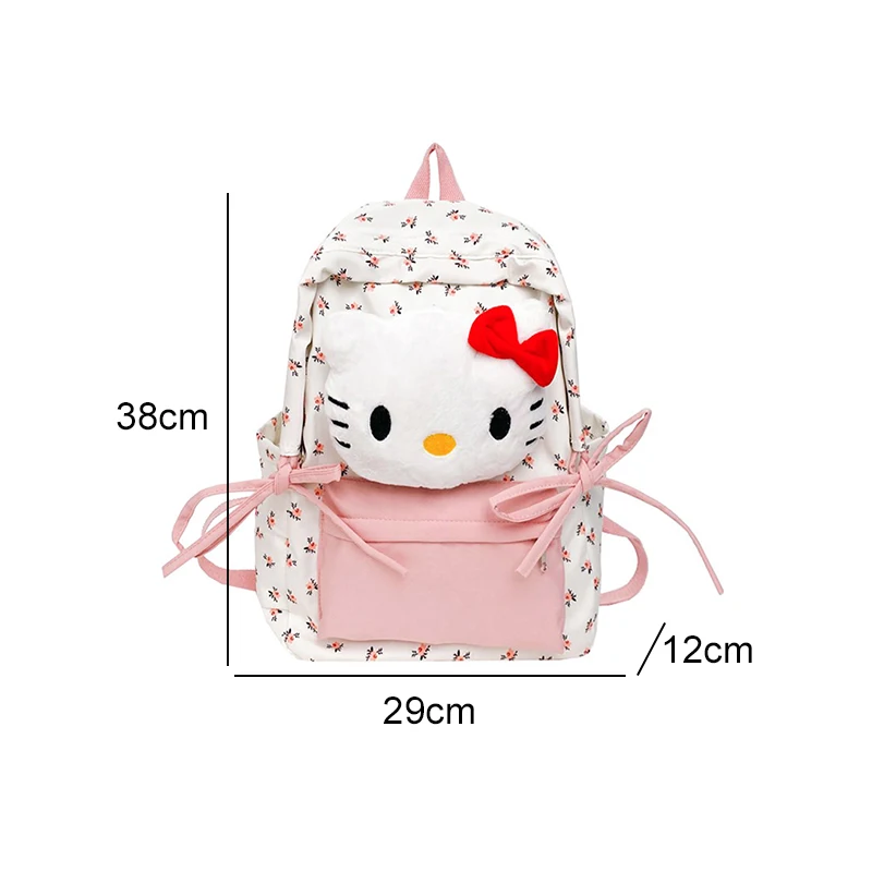 Sanrioed Anime Hello Kitty Plush Toy Backpack Cartoon Children Schoolbag Stuffed Doll Cute Student Shoulder Bag Gift for Friend