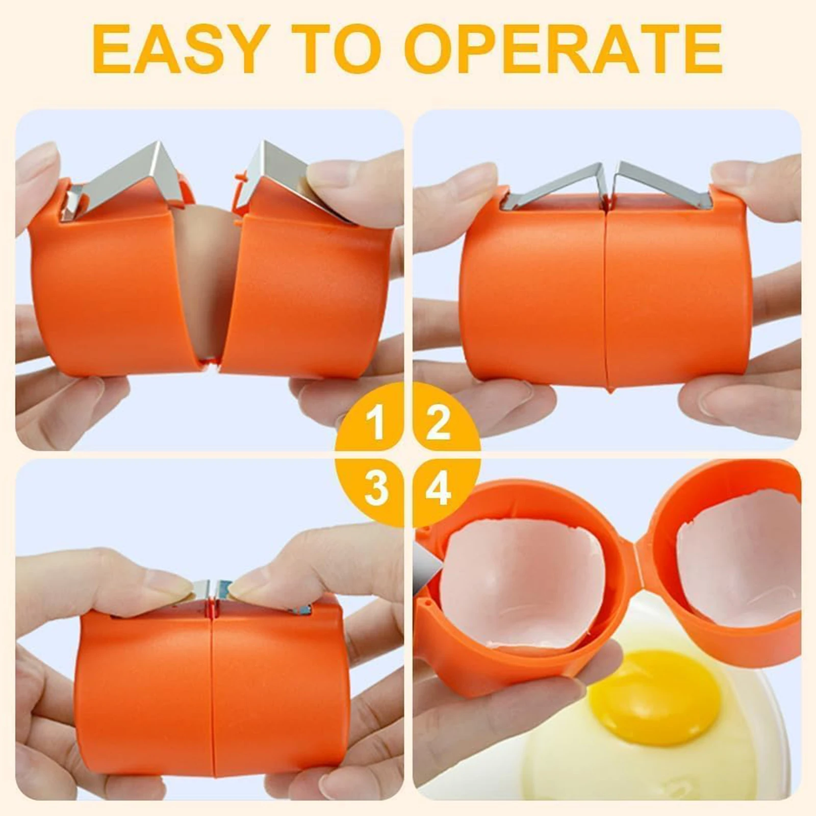 

3 шт., открывалка для яичной скорлупы, ручная машина для очистки яиц вкрутую, портативный сепаратор для яиц, разбиватель яичной скорлупы из нержавеющей стали для кухни