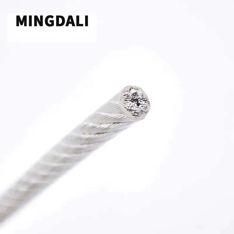 5-50M PVC transparent coating rope, 1/1.2/1.5/2/3/4/5/6mm steel wire rope, outdoor clothesline, stainless steel cable