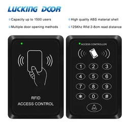125KHz RFID Access Control Keypad Electric Door Lock Digicode Opener EM Card Reader Gate Lock System Keyboard Entry 1500 Users