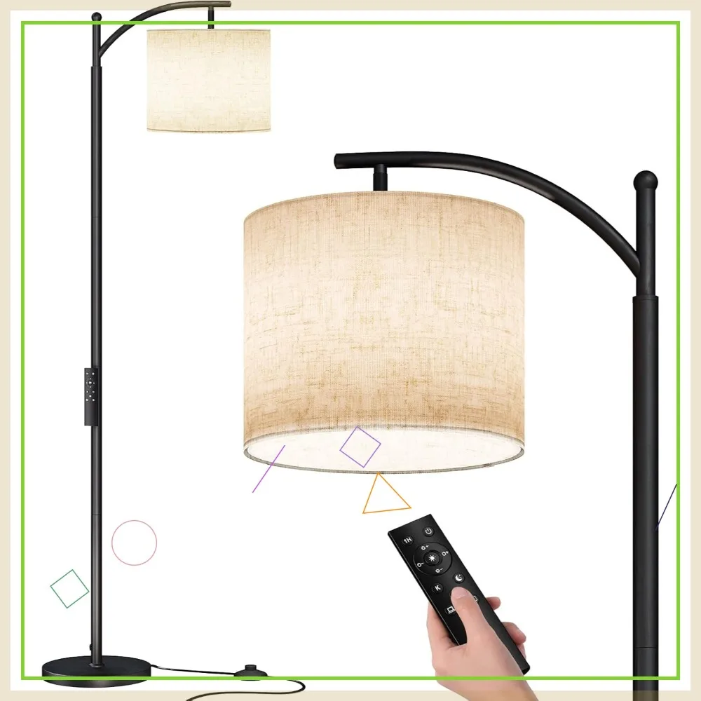 

Современный напольный светильник с пультом дистанционного управления, лампа с плавной регулировкой яркости для гостиной, спальни, офиса, черный цвет
