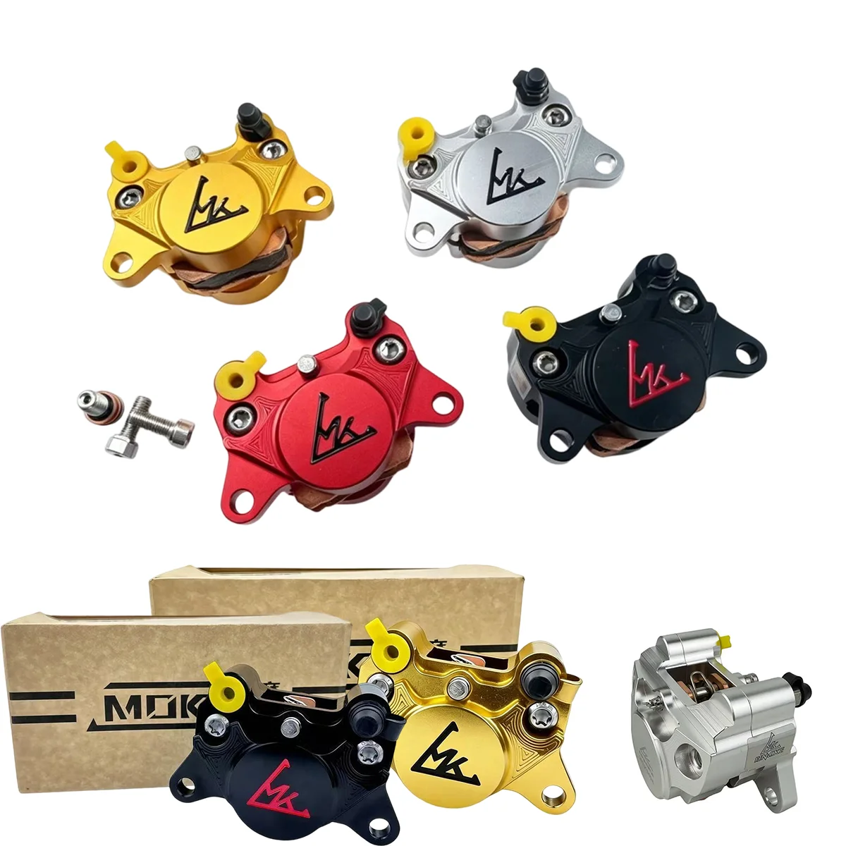 84mm Mount CNC Aluminum 2 Piston Small Crab Brake Caliper Universal Rear Racing Caliper For Niu Ninebot E-scooter Mod Parts