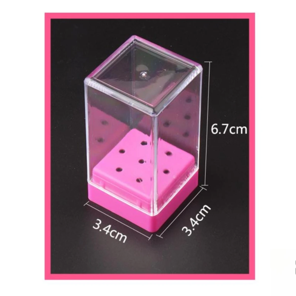 24PCS 7-Hole Drill Bits Storage Box Plastic Organizer For Manicure Tools Dustproof Nail Bit Holder Stand Display Case Durable