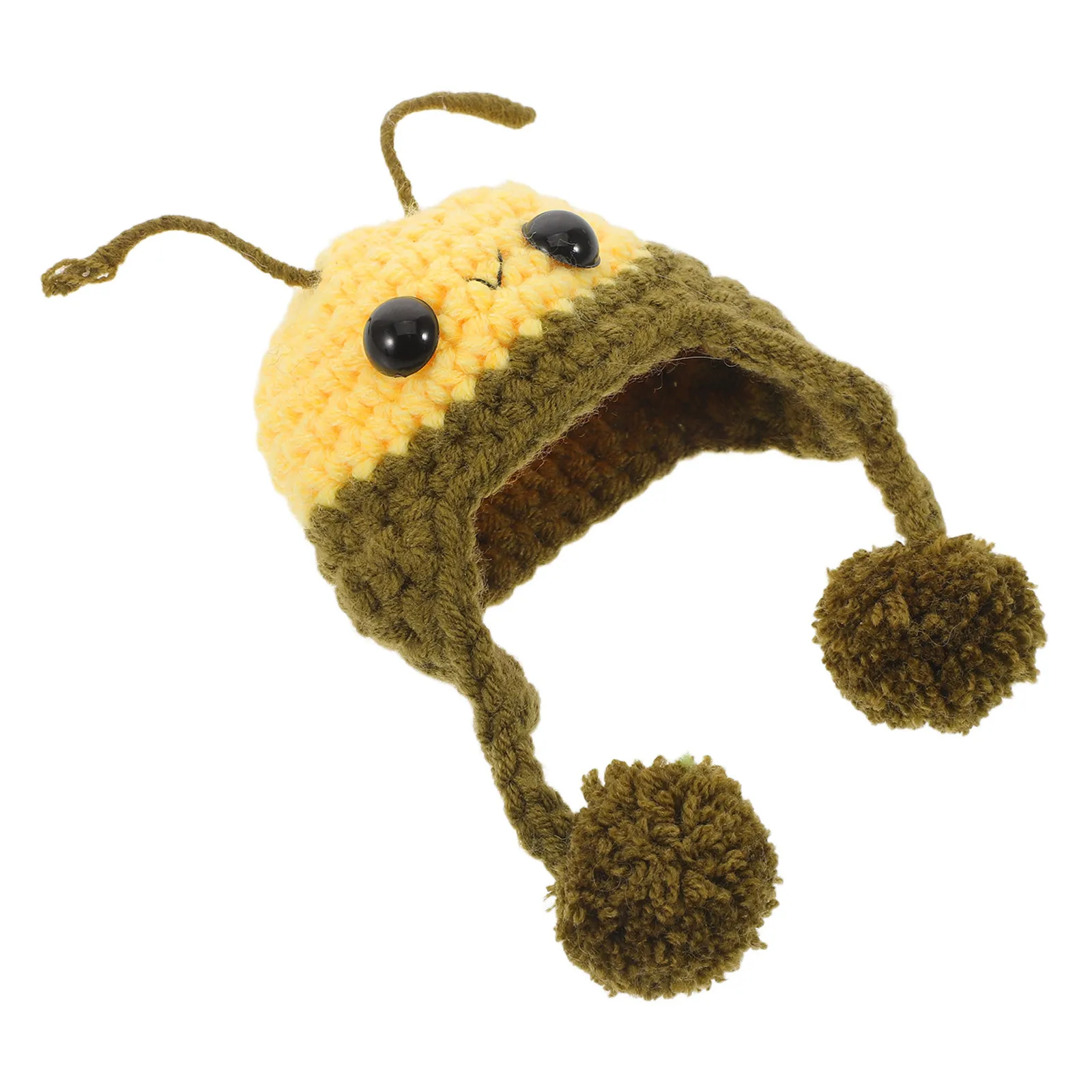 Chapeaux d'animaux de style abeille, mini bonnets tricotés à la main, minuscules bonnets tricotés pour l'artisanat, accessoires de maison de poupée, accessoires photo