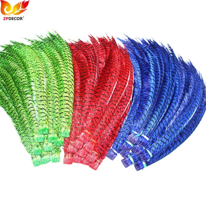 

ZPDECOR Zebra Lady Pheasant Feathers 90-100 Cm/36-40 Inch for Crafts DIY