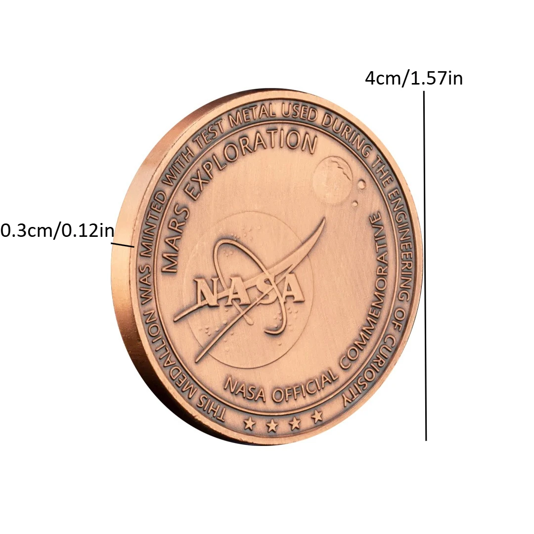 المريخ الفضول روفر تذكارية عملة البرونزية مطلي استكشاف المريخ عملة تذكارية