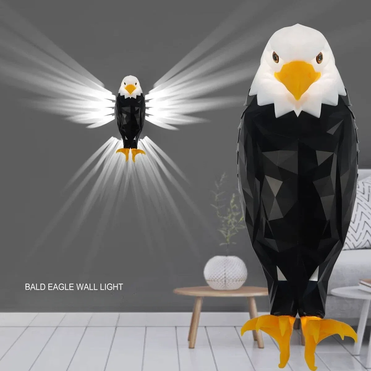 

Bald Eagle Wall Light,Led Eagle Bird Shadow Night Lamp with Remote Control for Bedrooms, Stairway, Hallway, Bar Room Decoration