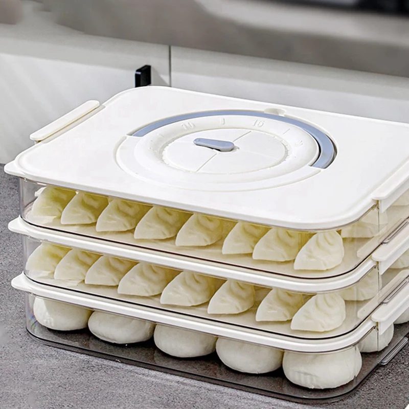 Dumplings Box Dumplings Storage Box Refrigerator Dumpling Freezing Box Quick-Freeze Dumpling Box Crisper