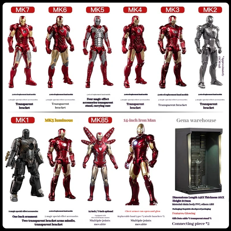 أصيلة تشونغدونغ الرجل الحديدي MK42 لعبة محمولة نموذج المحمول زخرفة روبوت هدية مربع ، سطح المكتب زخرفة هدية عيد ميلاد برودة #3