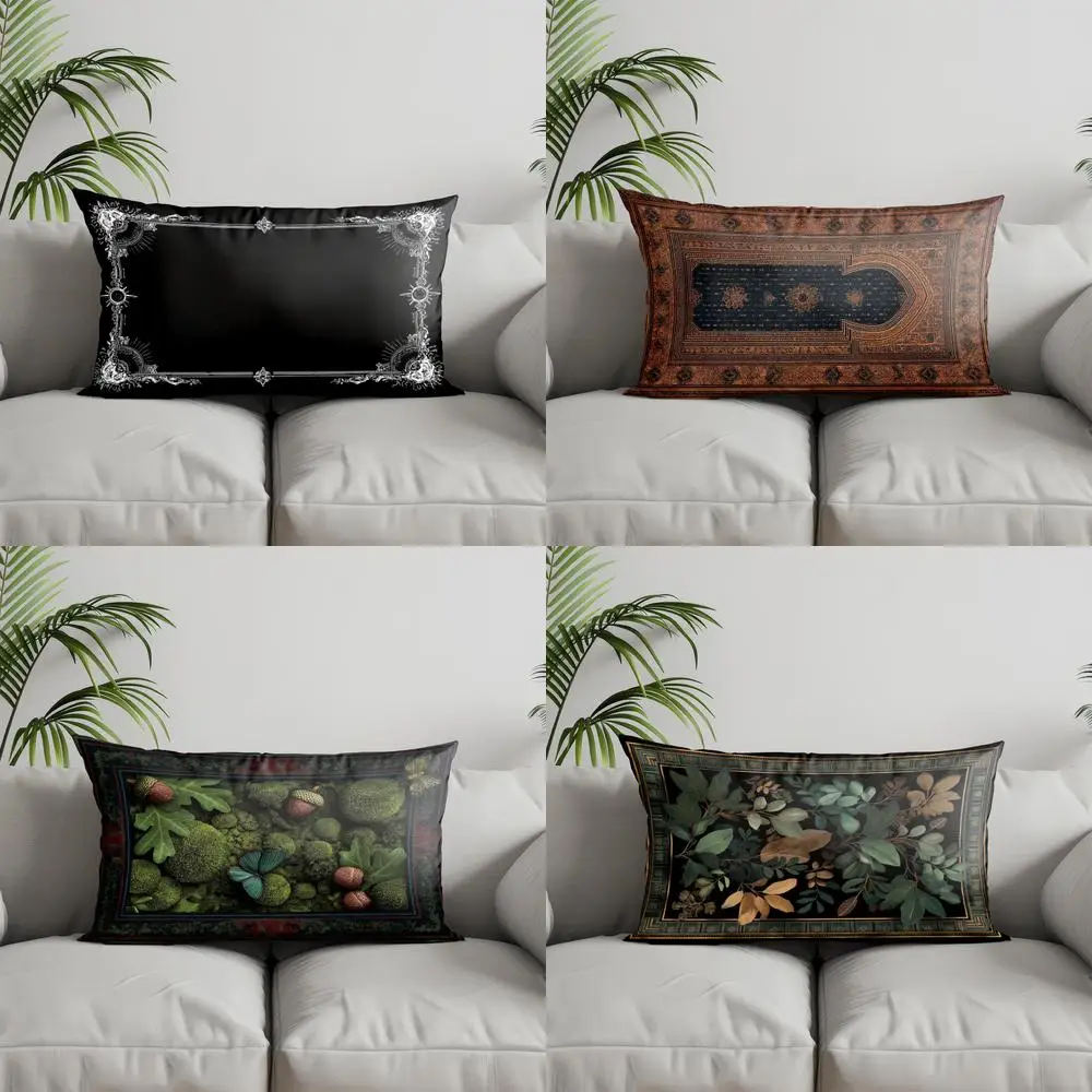 Home Decor Gothic Ornate Pattern Pillowcase Suitable For Sofa Bedroom Car Pillow Cover Cushion Rectangular Back Cushion