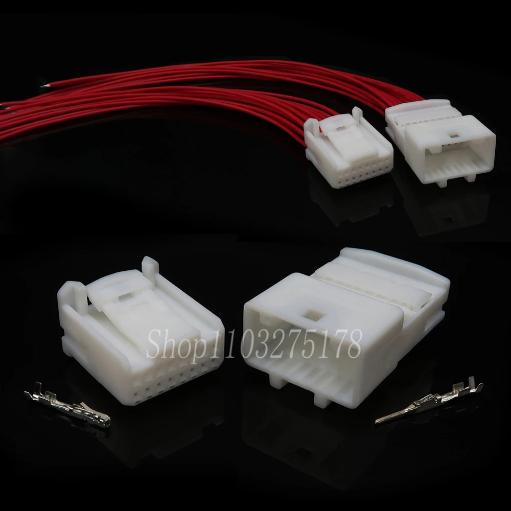 1 Set 16 Pin 1318386-1 1473410-1 1318386-2 1318382-2 1565476-2 Car Audio Wire Socket for Nissan Auto Navigation Cable Adapter