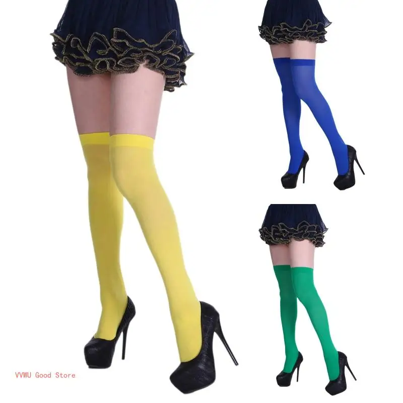 Women Thigh High Socks for Extra Long Cotton Solid Color Tall Long Boot Stockings Leg Warmers