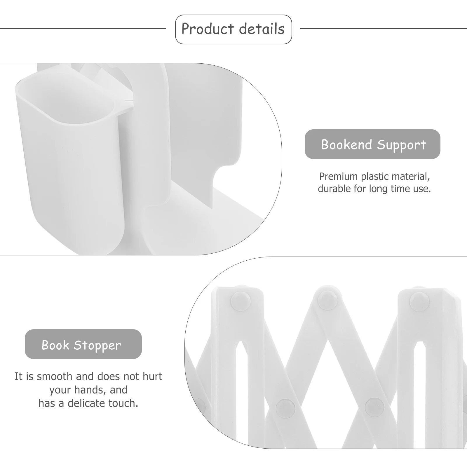 

1Set Bookend Stand Design Desktop Organizer for Books Files Magazines Heavy Duty Plastic Storage Rack Shelf