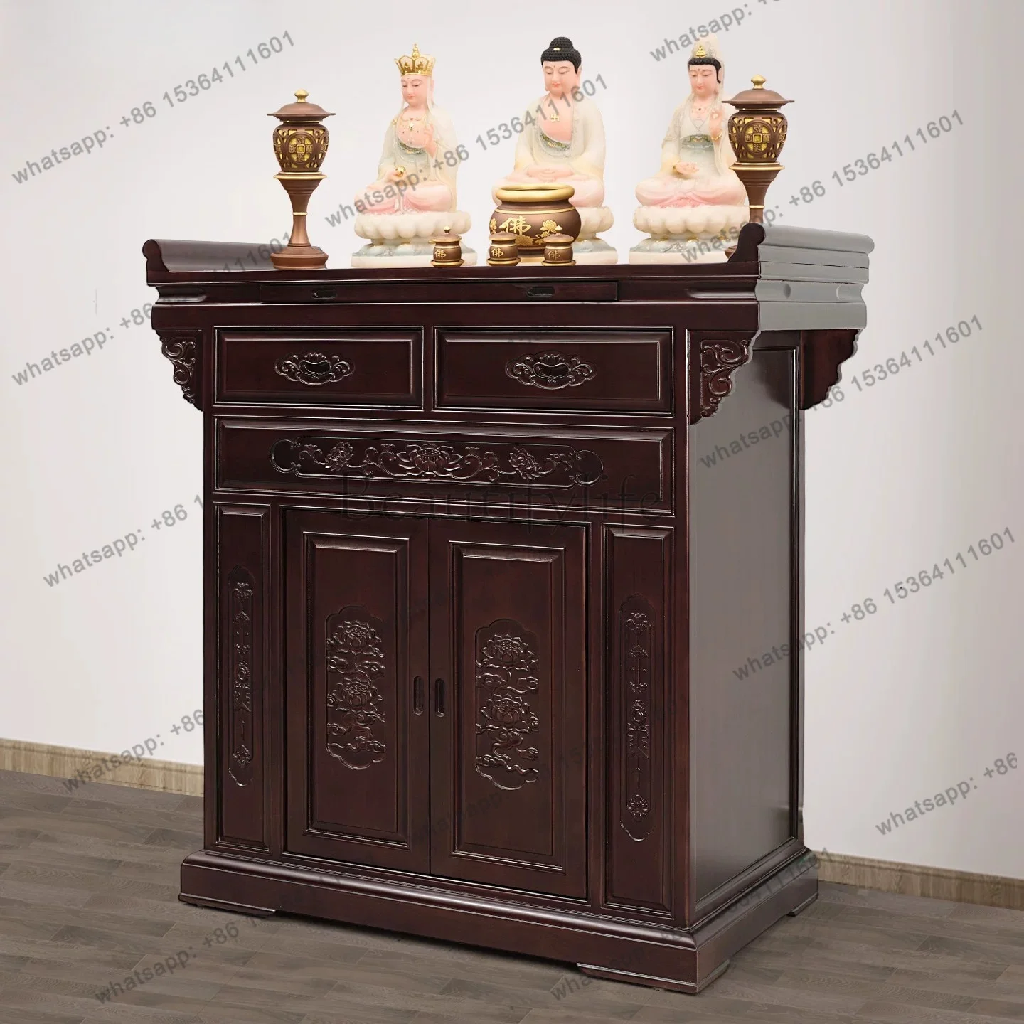 New Chinese Solid Wood Household Modern Buddha Table Shentai Zhongtang God of Wealth Sacrifice Platform