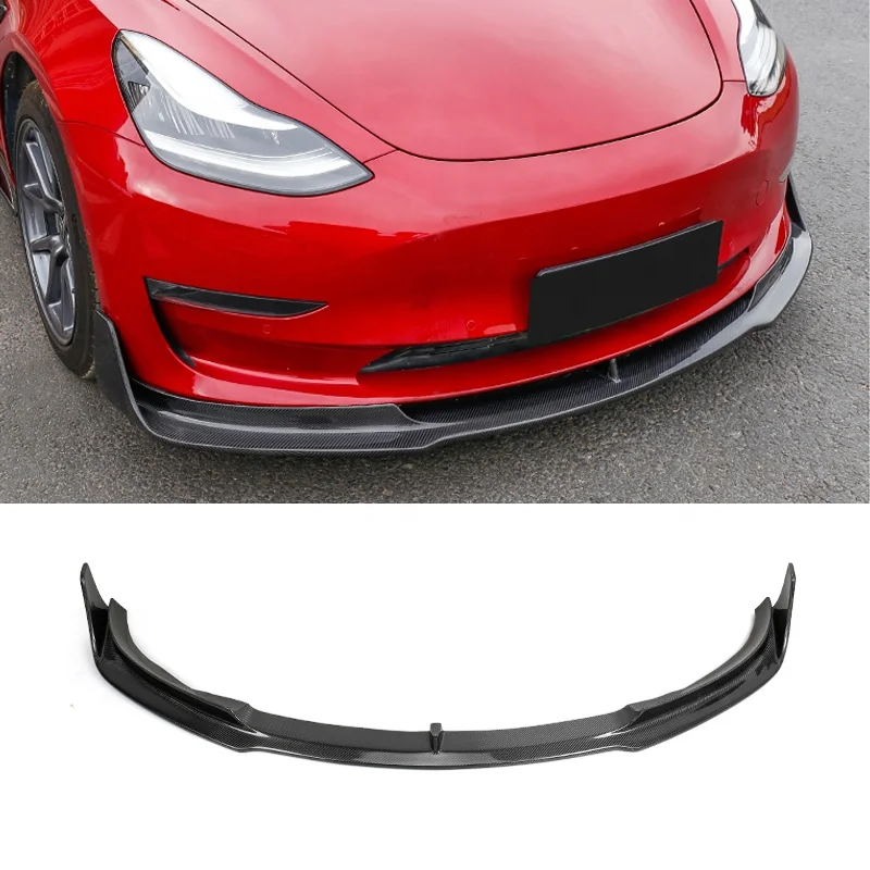 

20% OFF Model 3 Refit Accessories Real Carbon Fiber Front Lip, Exterior Body Kit for Tesla model 3