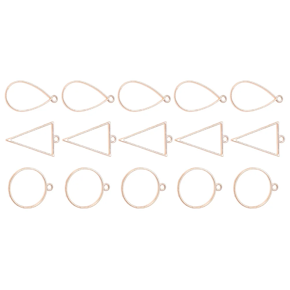 

45pcs Geometric Hollow Bezel Pendants Open Back Alloy Frame Pendant Blanks For Diy Jewelry Making Resin Earrings Necklace