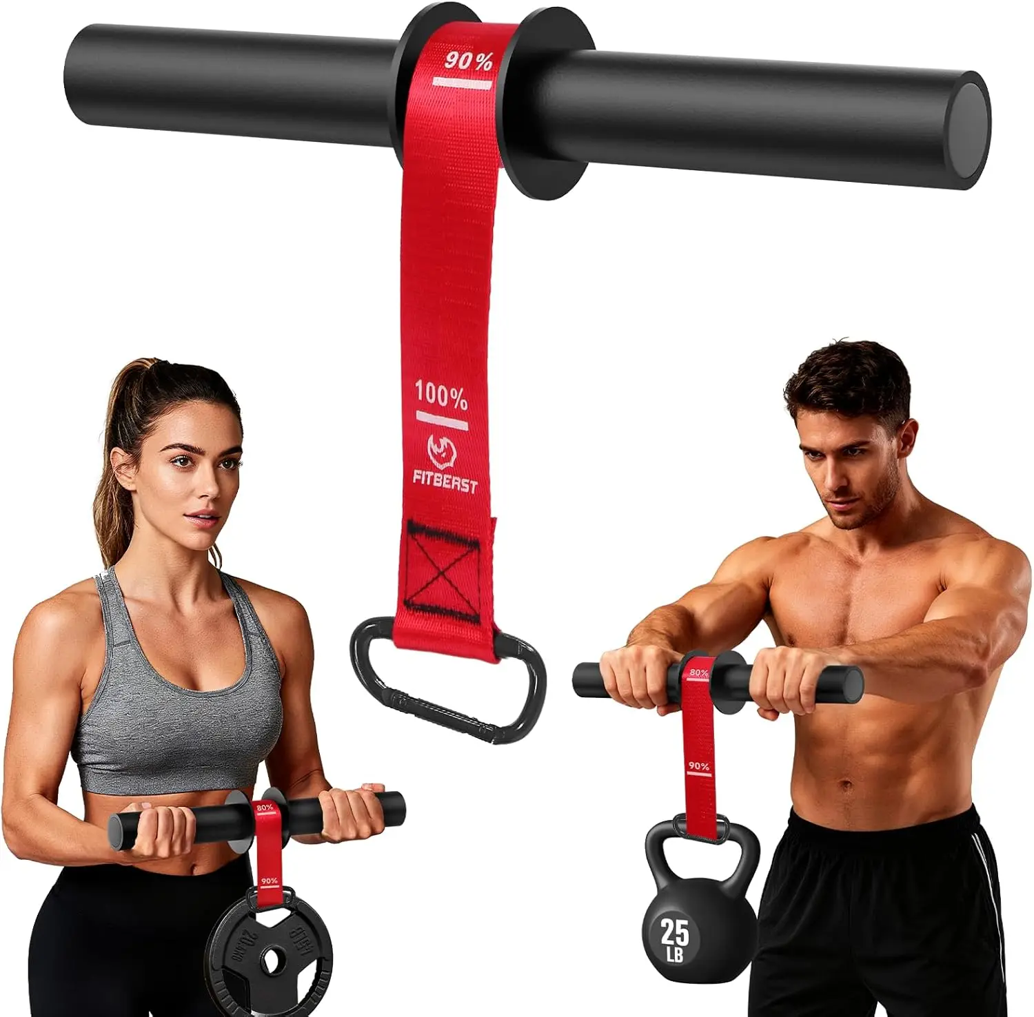 

Wrist Roller Forearm Trainer for Grip Strength, Adjustable up to 220 lbs