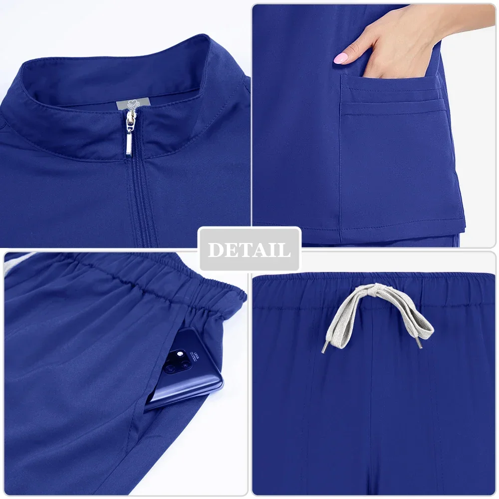 Unisex Medical Uniform Surgical Uniforms Woman Scrub Set Beauty Salon Workwear Clinical Scrubs Tops Pant Doctor Nursing Suit Men