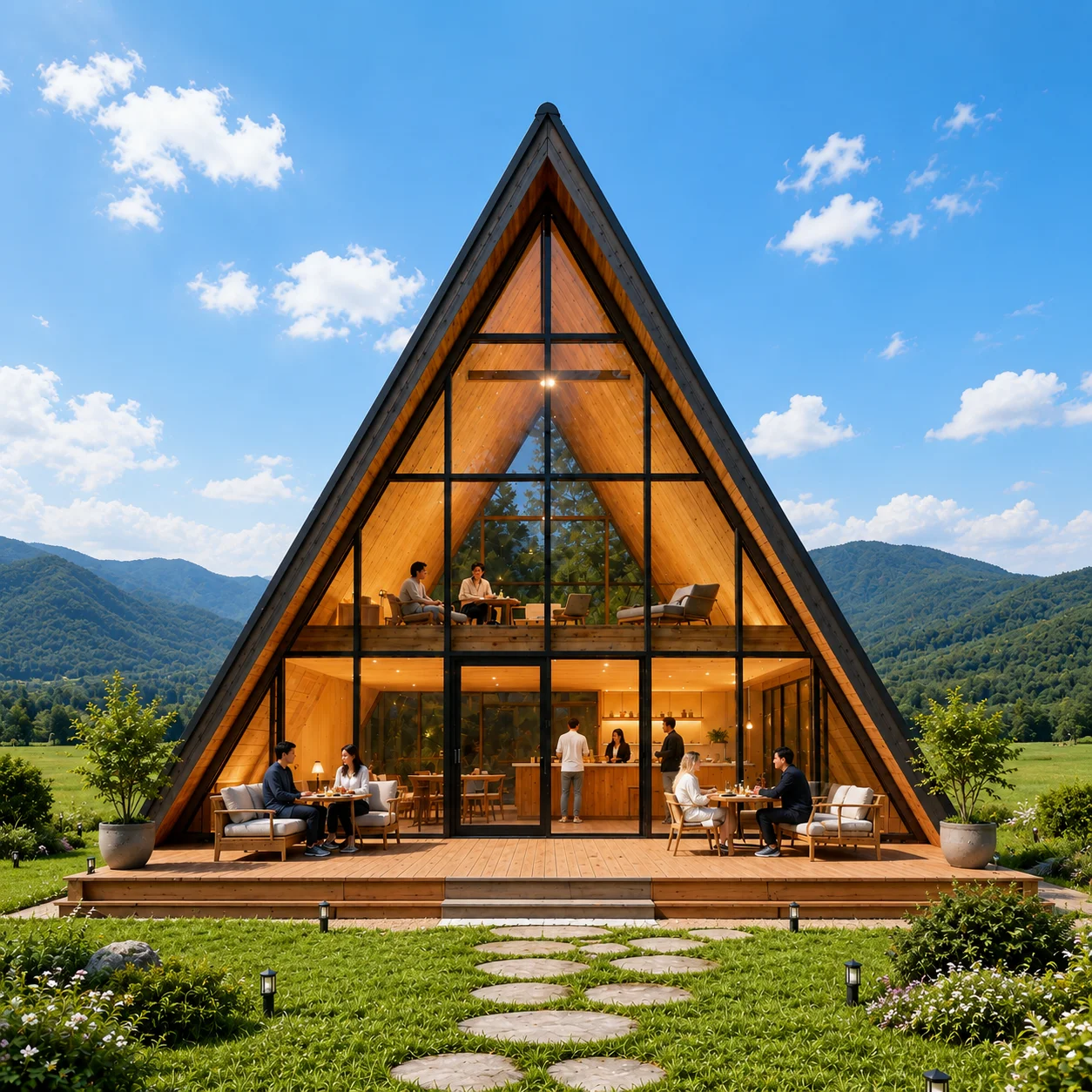 Prefab Wooden House Prefabricated Tiny Home Triangular House Container House Garden Back Yard Vacation Room Garden Rooms