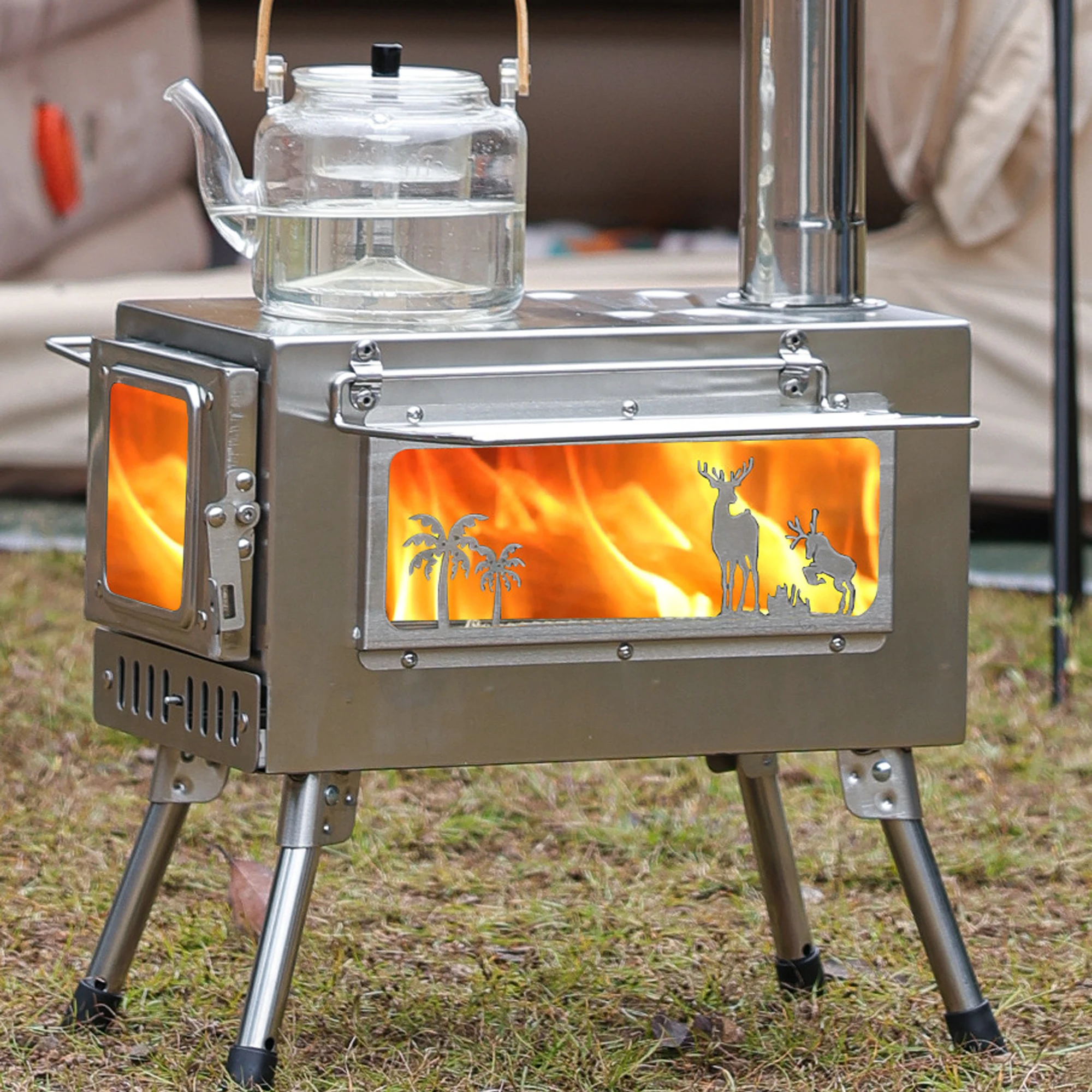 

Modern Design Portable Stainless Steel Folding Firewood Stove Factory Direct Outdoor Camping Tent Heating Freestanding Wholesale