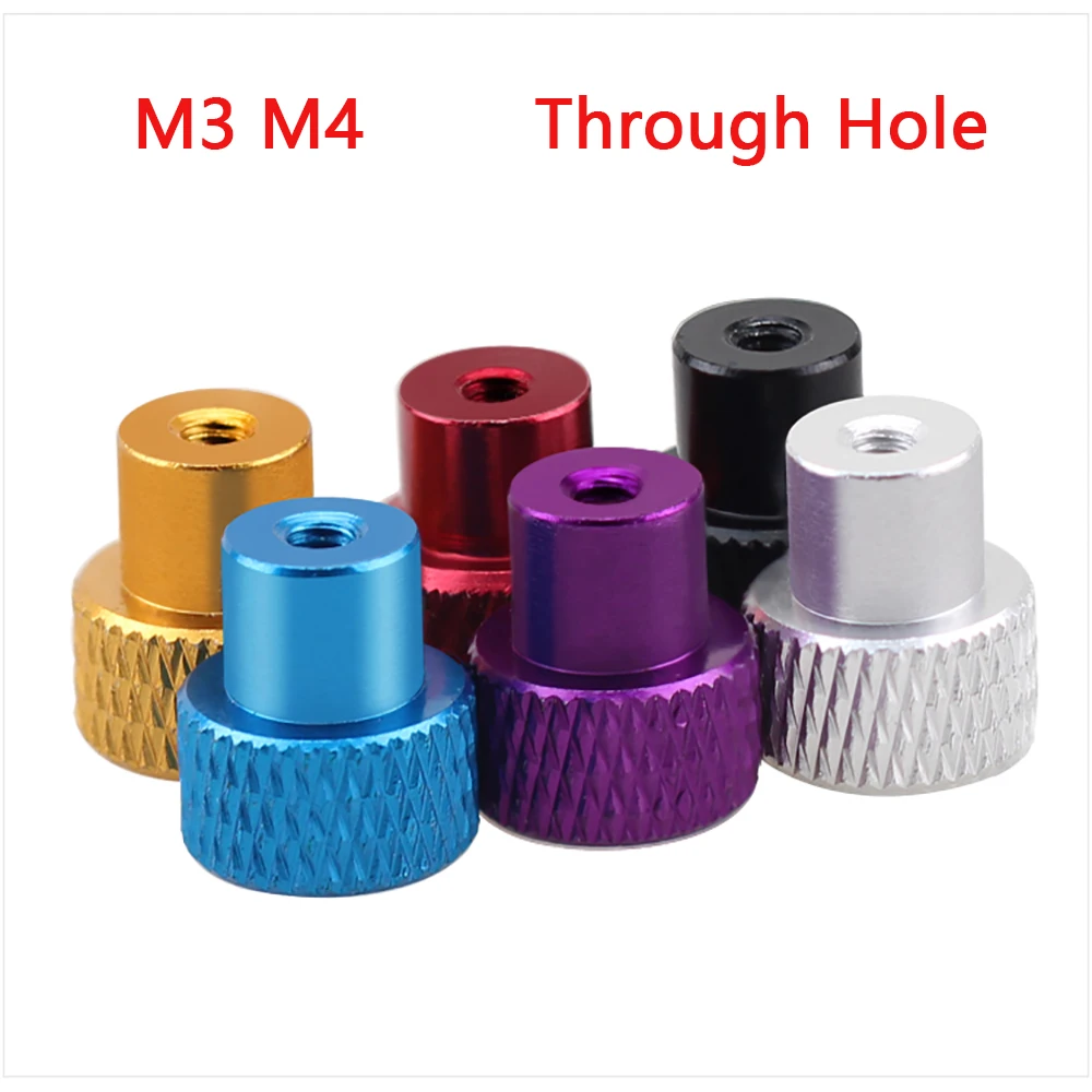 1pcs M3 M4 Aluminum Alloy Frame Hand Tighten Flange Nut Step Knurled Thumb Nut