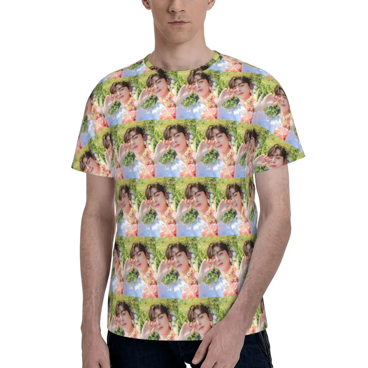 Cha EunWoo Kpop Astro T-Shirt for Men Cotton T Shirts Men's Short Sleeve O-Neck Summer Clothes Tops